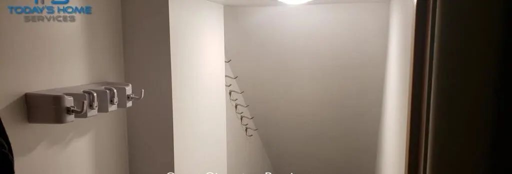 Shower and bathroom wall prepared for remodel